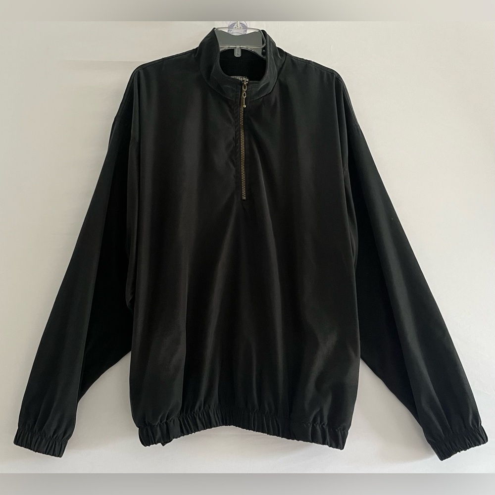 Vintage 90s Elite Golf Black Quarter Zip Windbreaker Pullover